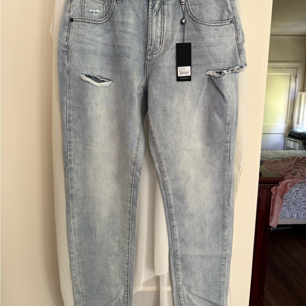 NWT One Teaspoon Light Wash Straight Leg Jeans Size 30 - Picture 5 of 7